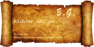 Bichler Géza névjegykártya